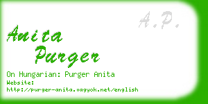 anita purger business card